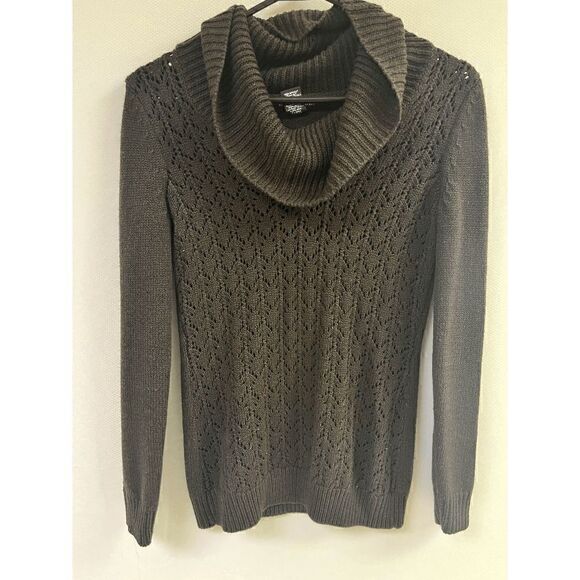 New York & Company Sweaters - New York & Company Womens Cowl Neck Cable Knit Sweater brown XS 100% Acrylic
